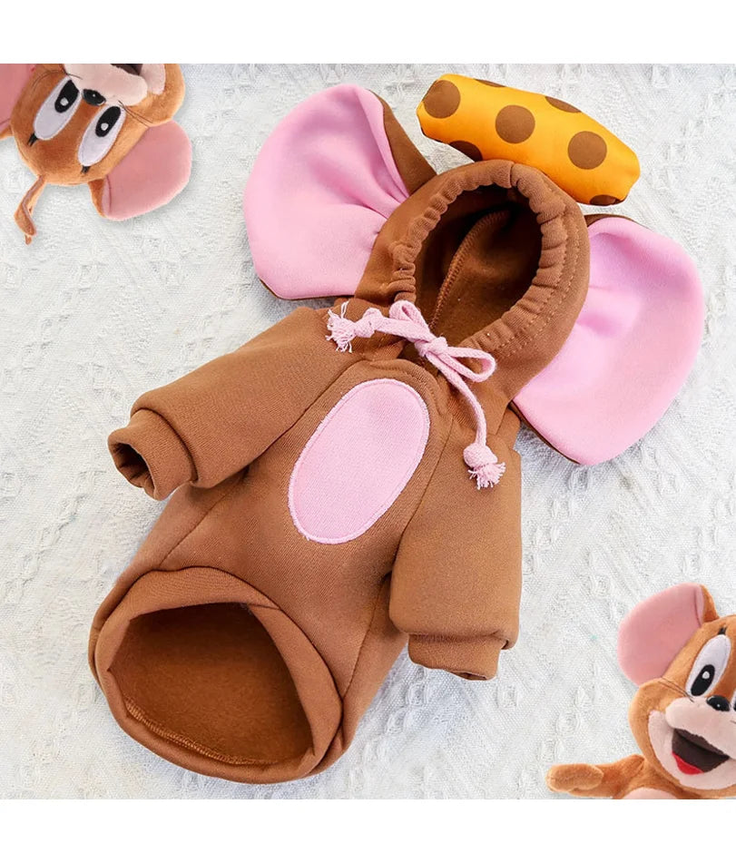 Mouse Costume with Drawstring Hoodies for Pet Dogs