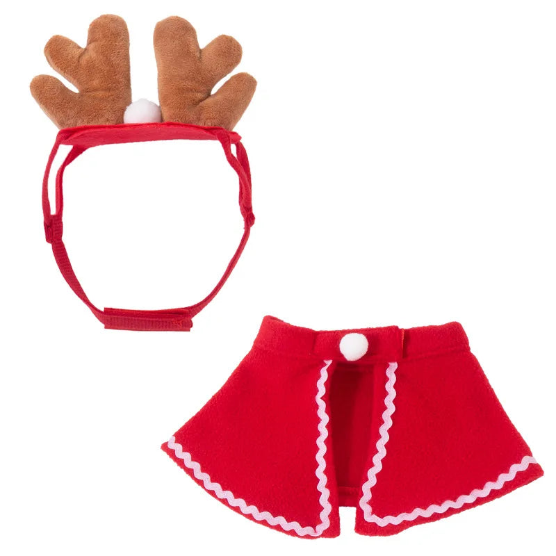 Christmas Santa Pet Costume Set Dog Cat Puppy Santa Hat And Scarf New Year Holiday Gift