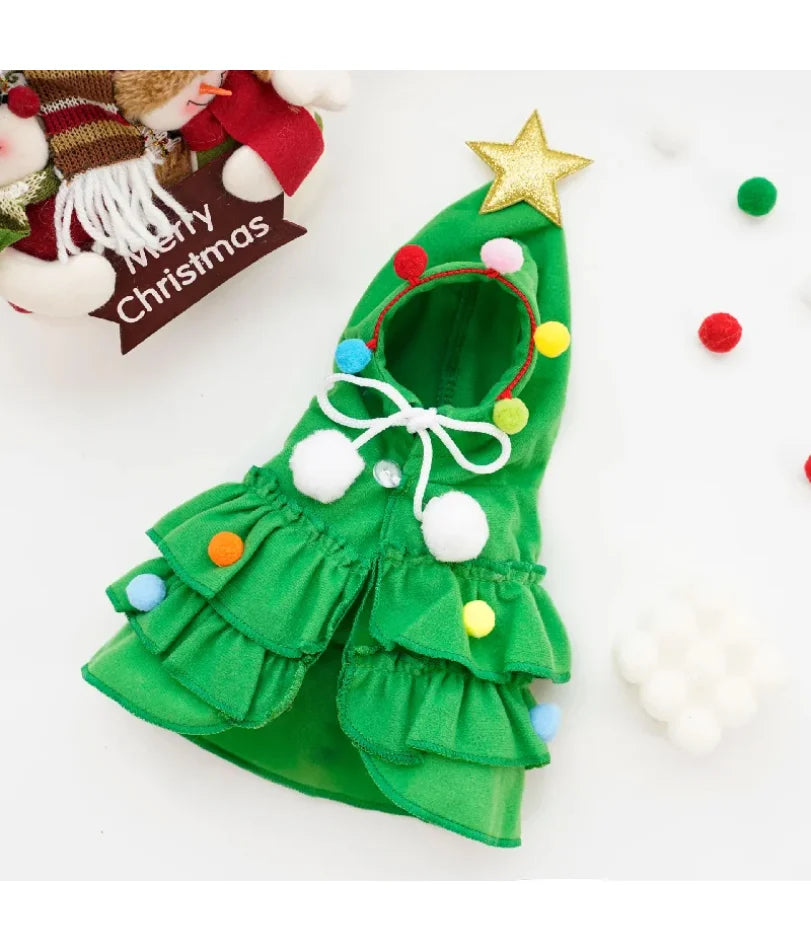 Christmas Pet Clothes Dog Cloak Pet Cape And Shawl Puppy Cosplay Santa Tree Costume