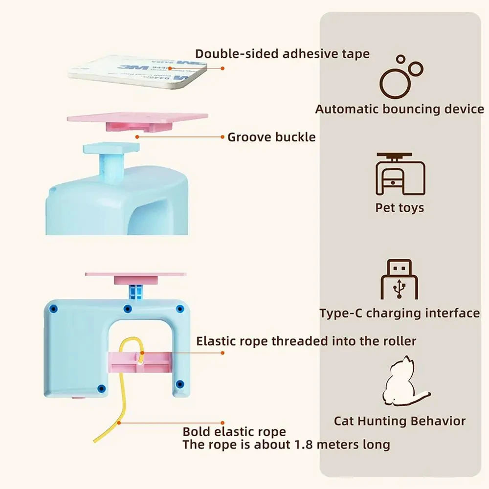 Electric Interactive Cat Teasing Stick Toy