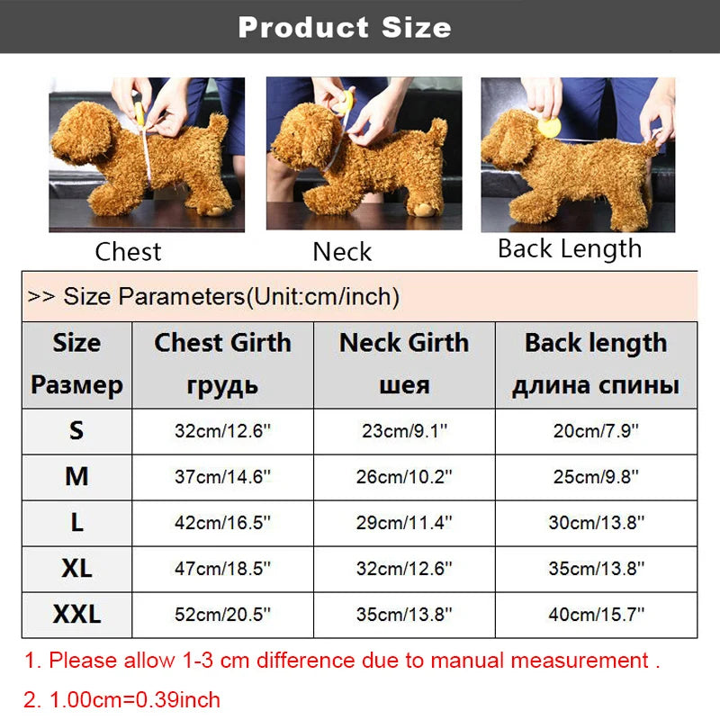Fleece Thickened Dog Coat Autumn Winter Pet Clothes for Small Dogs