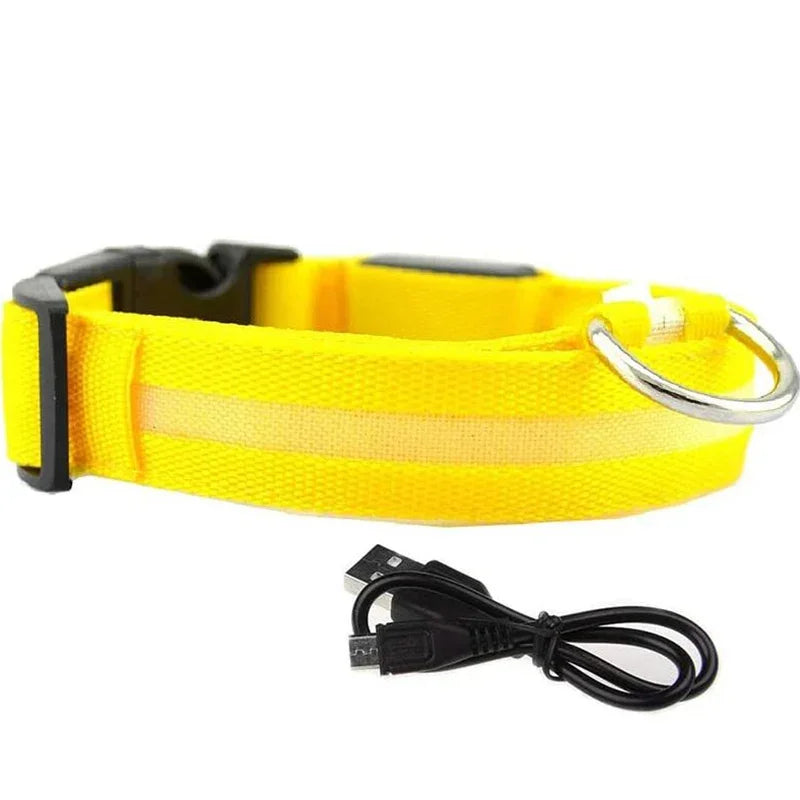 LED Glowing Dog Collars Waterproof Safety Necklace