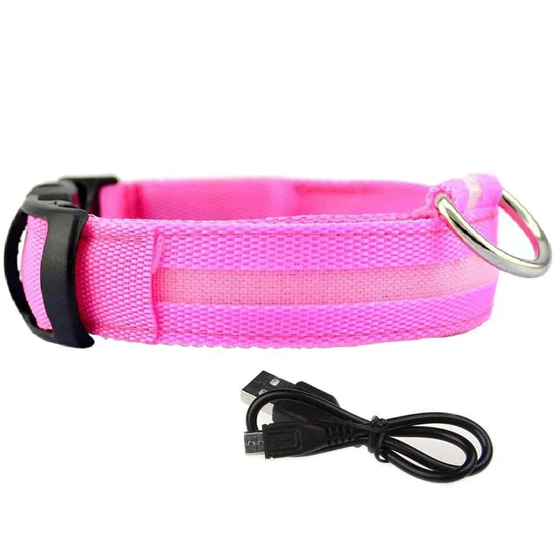 LED Glowing Dog Collars Waterproof Safety Necklace