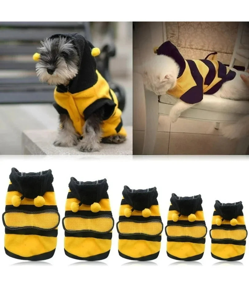 Bee Pet Puppy Coat Apparel Outfit Fleece Clothes
