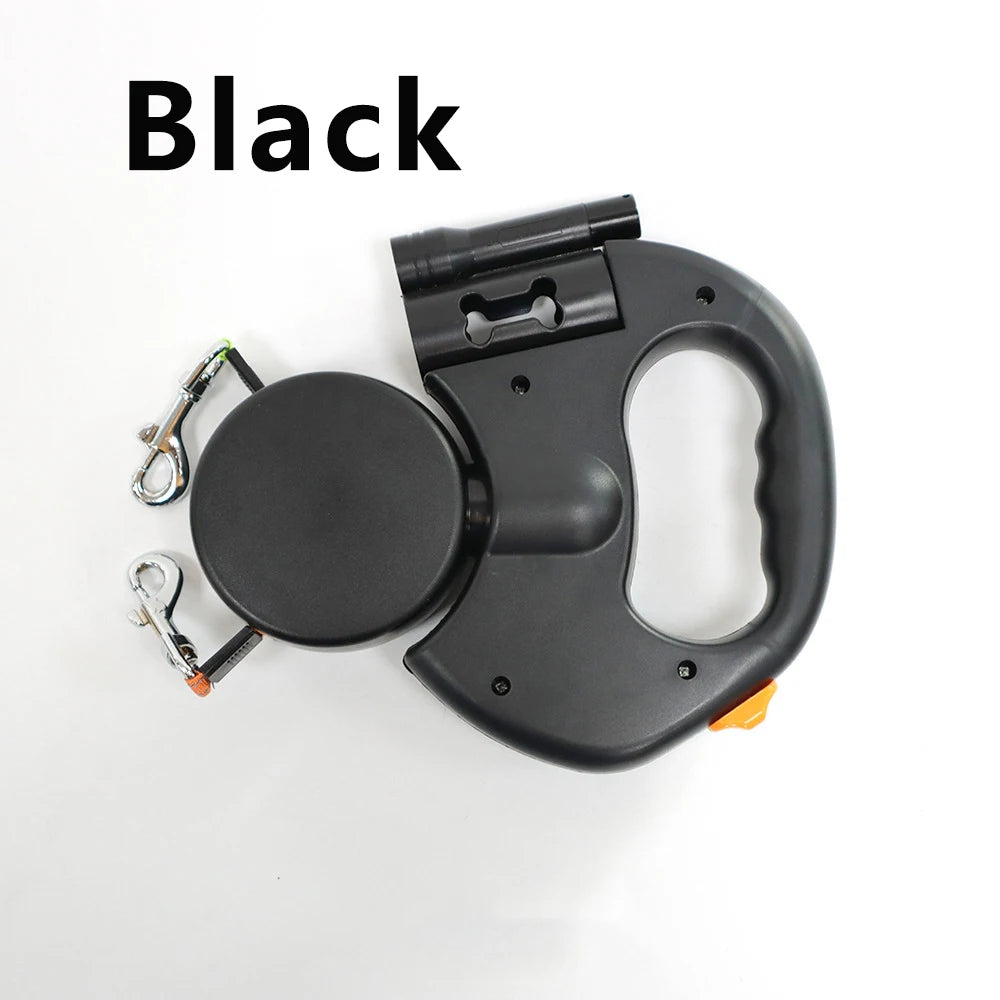 Auto Retractable Double-Ended Dog Leash 3m with LED Flashlight