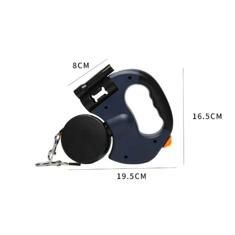 Auto Retractable Double-Ended Dog Leash 3m with LED Flashlight