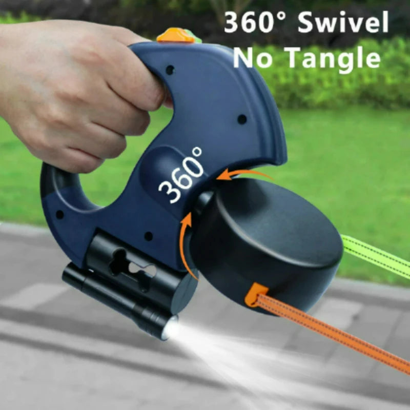 Auto Retractable Double-Ended Dog Leash 3m with LED Flashlight