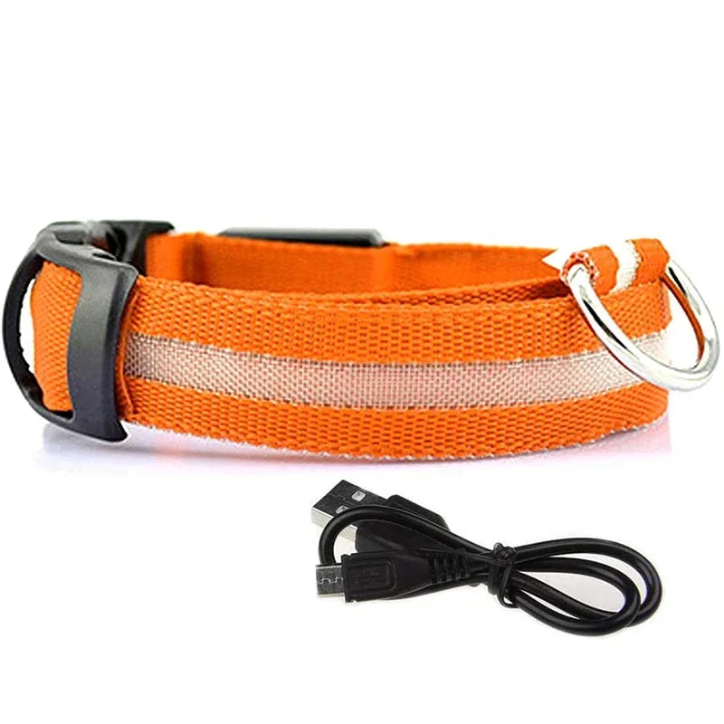 LED Glowing Dog Collars Waterproof Safety Necklace