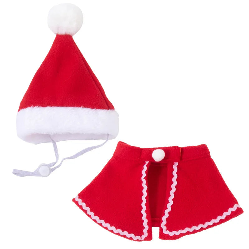 Christmas Santa Pet Costume Set Dog Cat Puppy Santa Hat And Scarf New Year Holiday Gift
