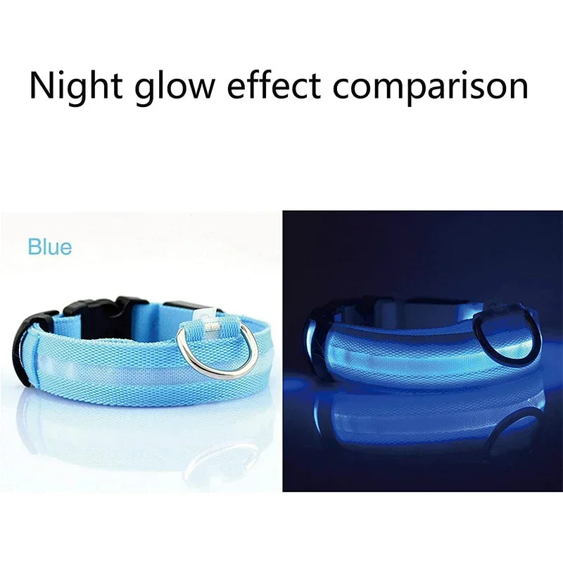 LED Glowing Dog Collars Waterproof Safety Necklace