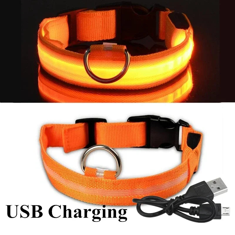 LED Glowing Dog Collars Waterproof Safety Necklace
