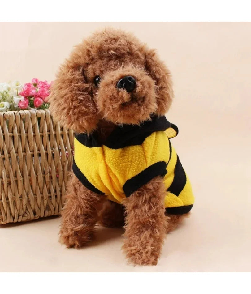 Bee Pet Puppy Coat Apparel Outfit Fleece Clothes