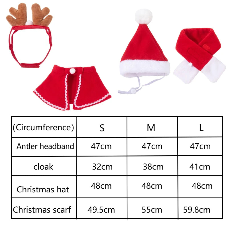 Christmas Santa Pet Costume Set Dog Cat Puppy Santa Hat And Scarf New Year Holiday Gift