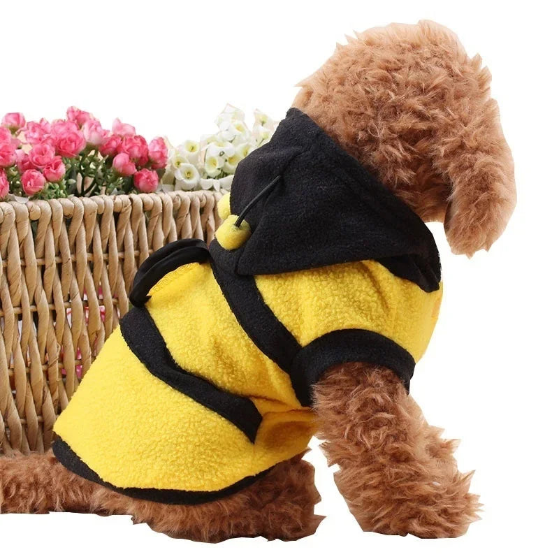 Bee Pet Puppy Coat Apparel Outfit Fleece Clothes