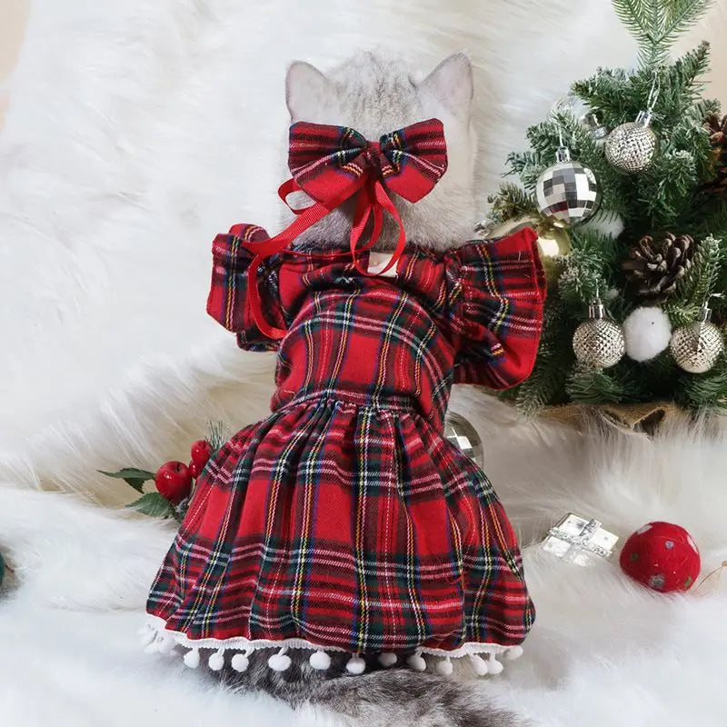 Pet Cat Dress Clothes Christmas Dog Dress Dog Slip Dress