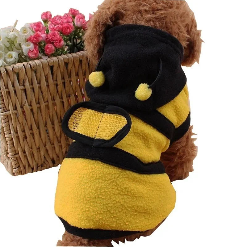 Bee Pet Puppy Coat Apparel Outfit Fleece Clothes